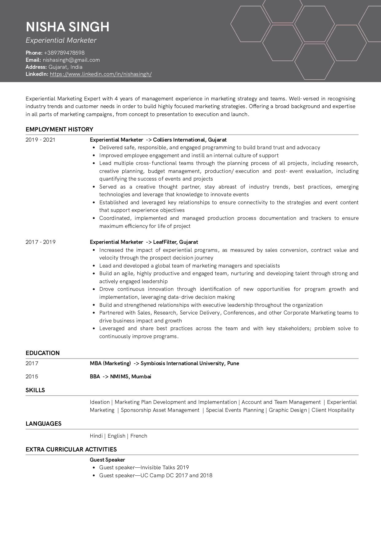 Extracurricular Resume Template