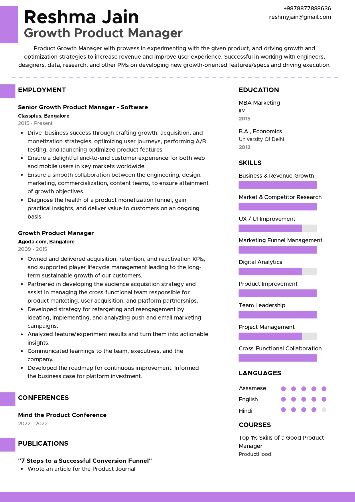 resume format for freshers arts and science students