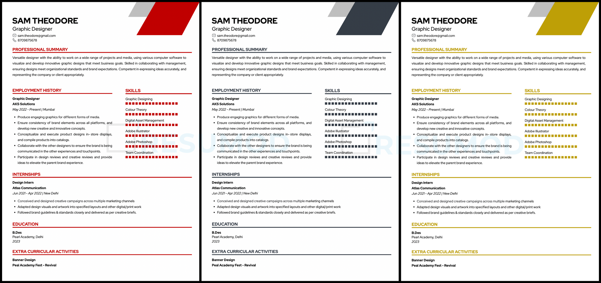 Free Resume Templates on Resumod.co