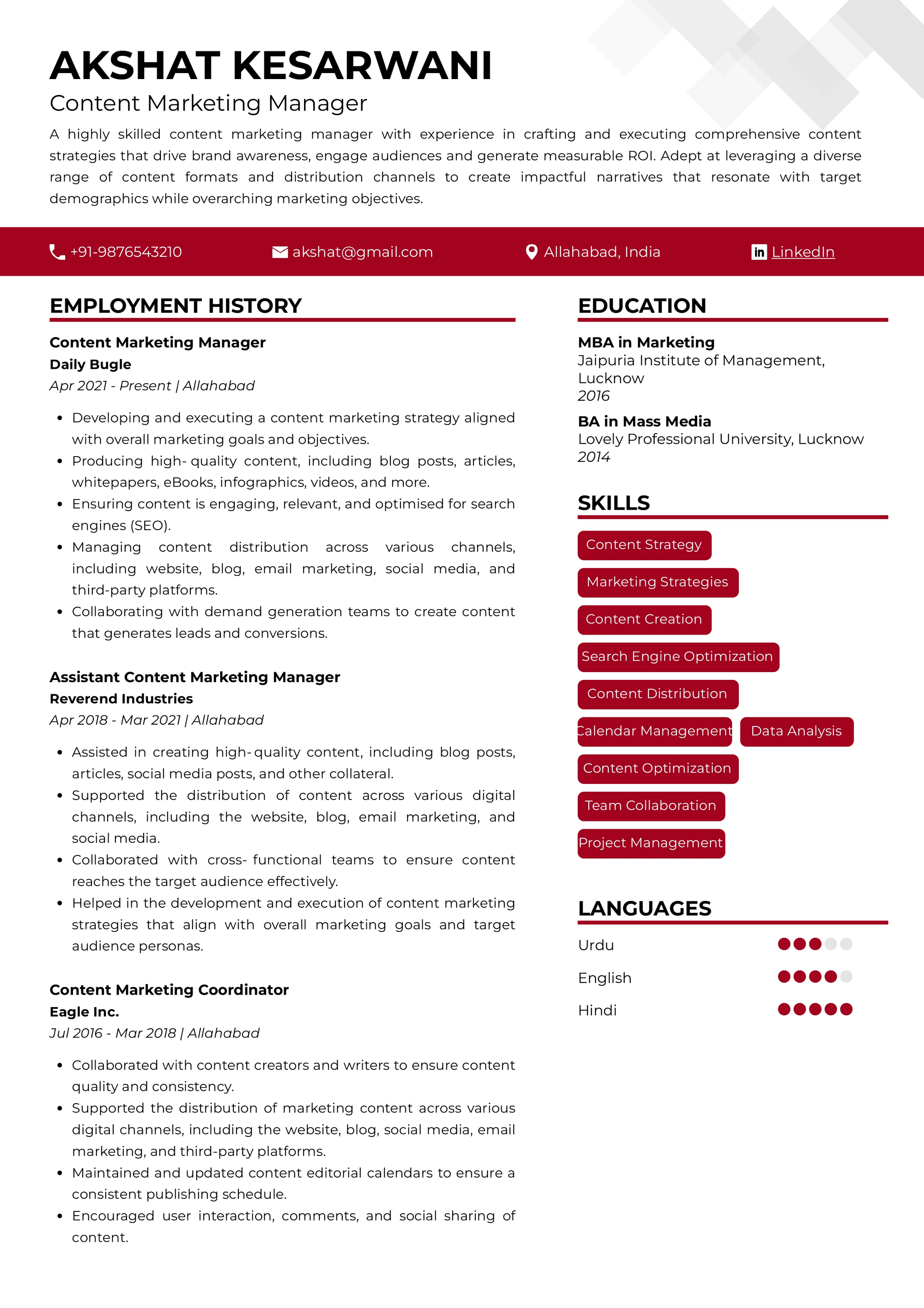 Top KPIs for a Standout Digital Marketing Resume