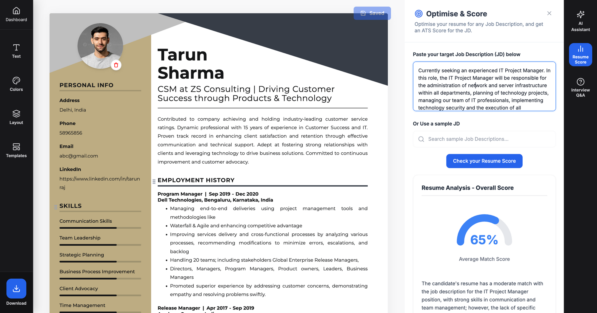 Resumod.co Resume Builder for creating stunning resumes and customising them in minutes