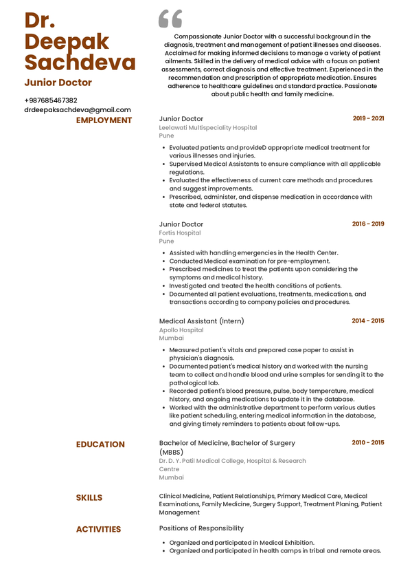 chronological resume definition