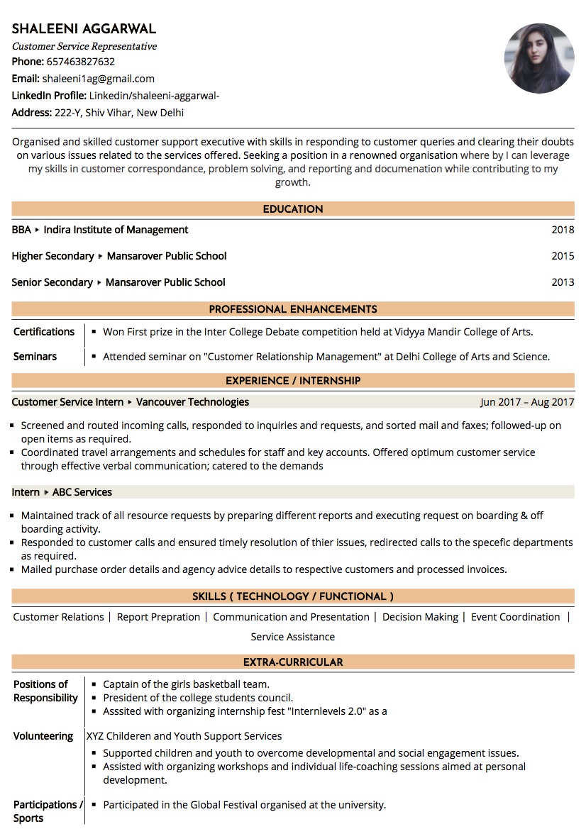 customer service roles and responsibilities for resume