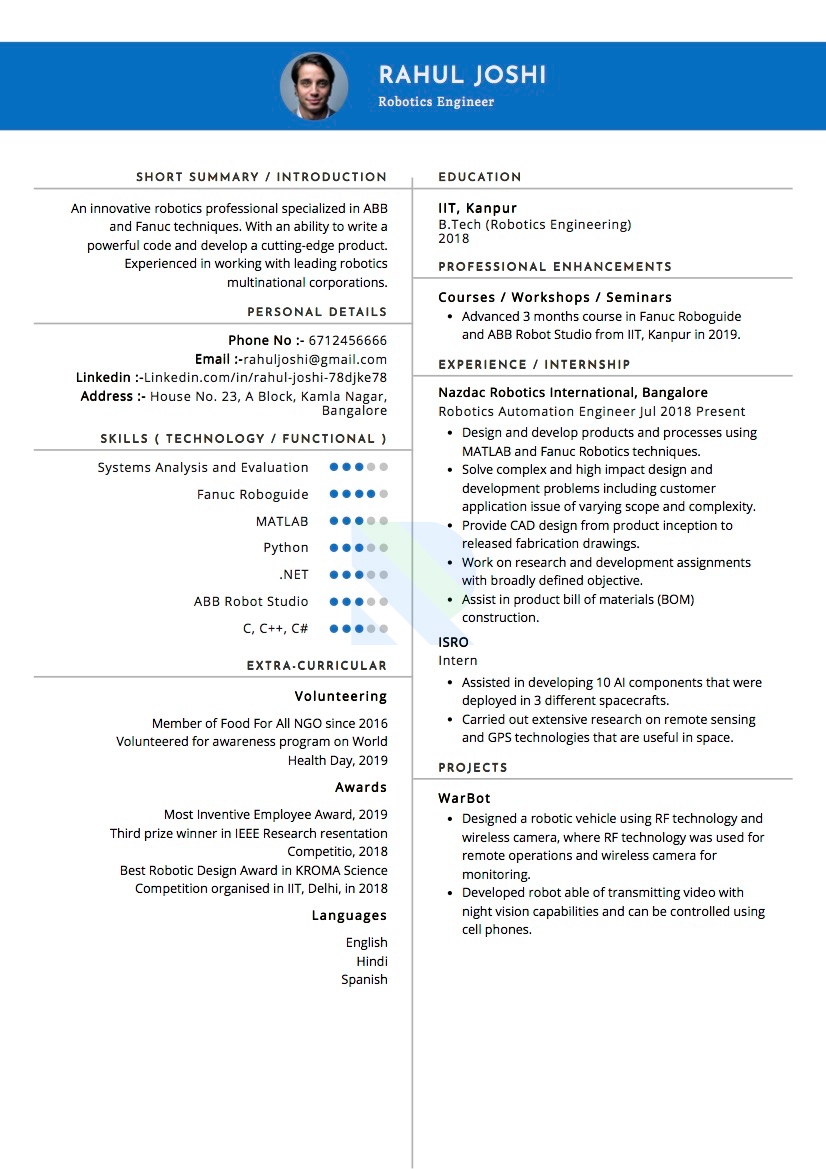 robotics masters personal statement