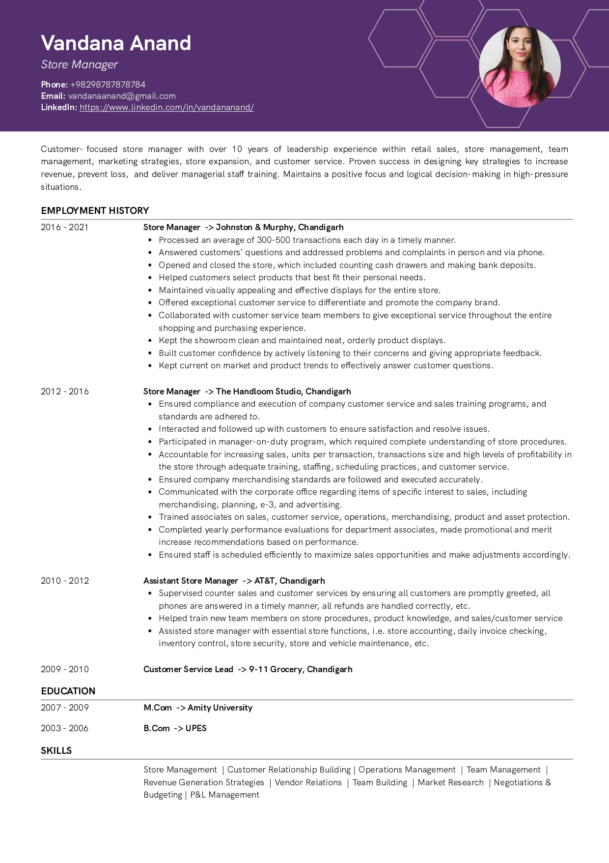 retail sales manager resume examples