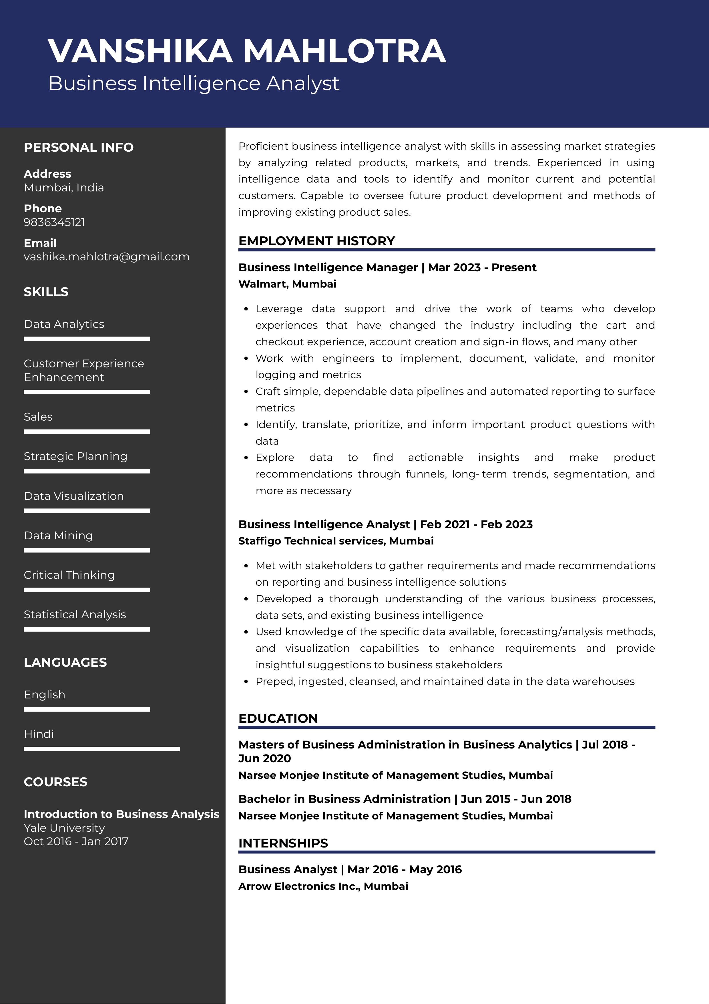 Business Intelligence Resume Review - vrogue.co