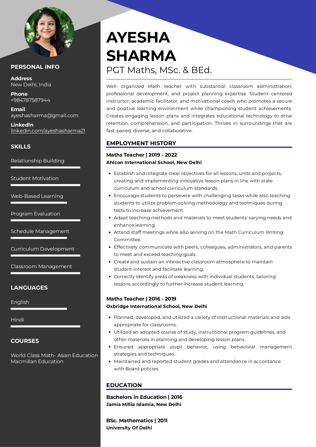Sample Resume Of Online Tutor With Template Writing Guide Resumod co